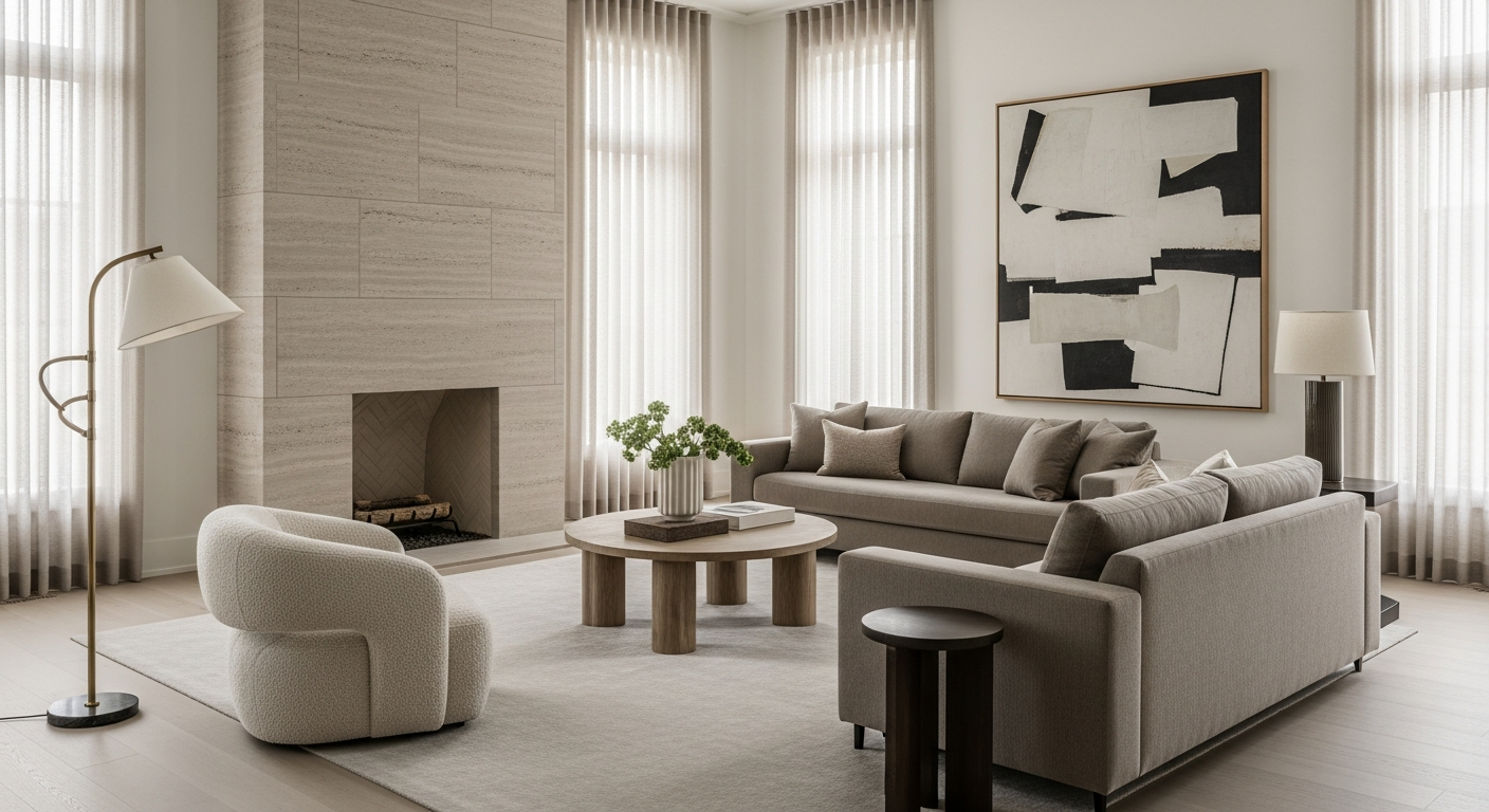 Luxury formal living room interior, representative of homes in Berkeley, Colorado.