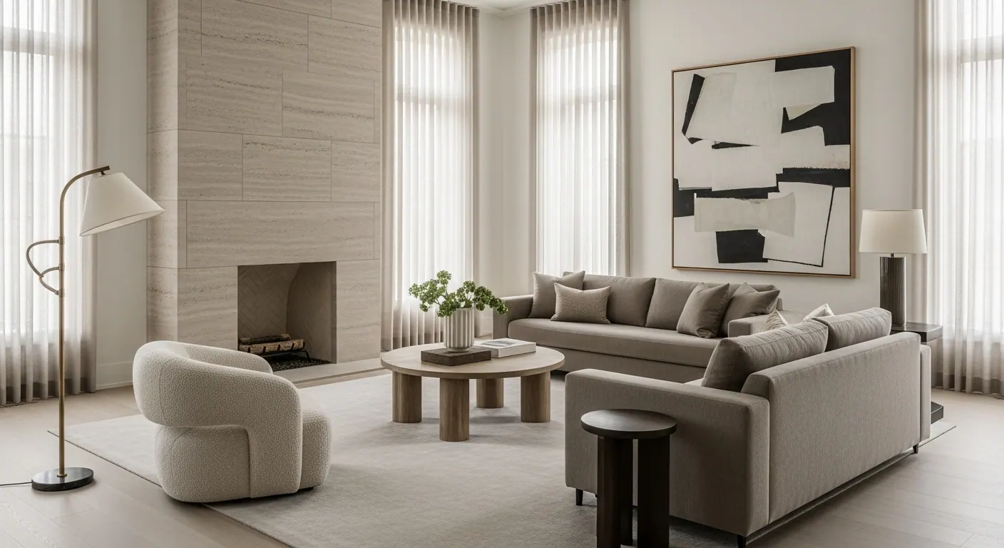 Luxury formal living room interior, representative of homes in Berkeley, Colorado.