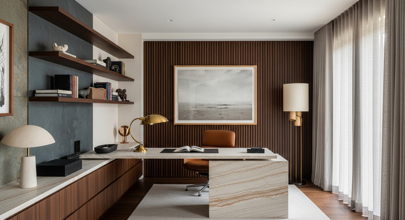 Luxury home office interior, representative of homes in Platt Park, Colorado.
