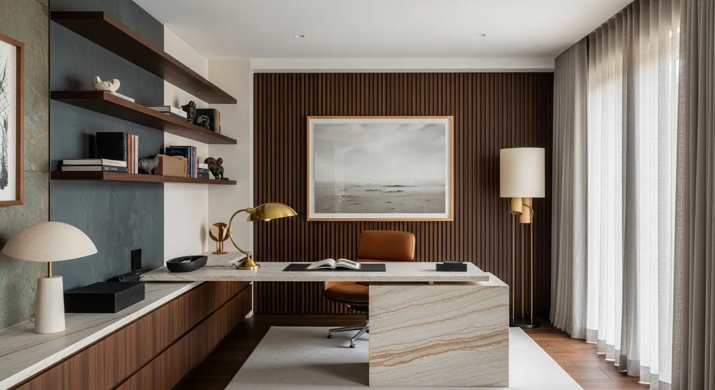 Luxury home office interior, representative of homes in Platt Park, Colorado.
