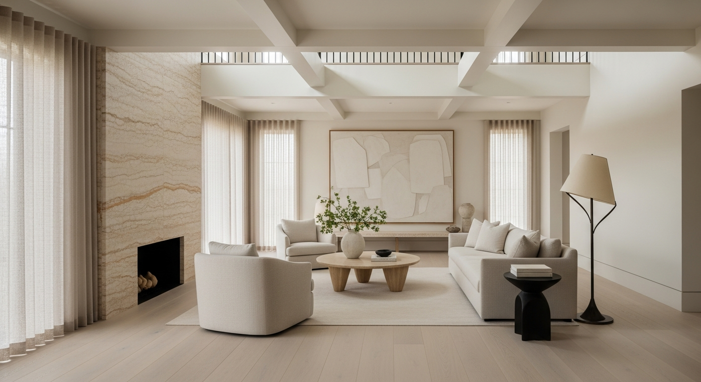Luxury great room interior, representative of homes in East Metro Real Estate Guide, Colorado.