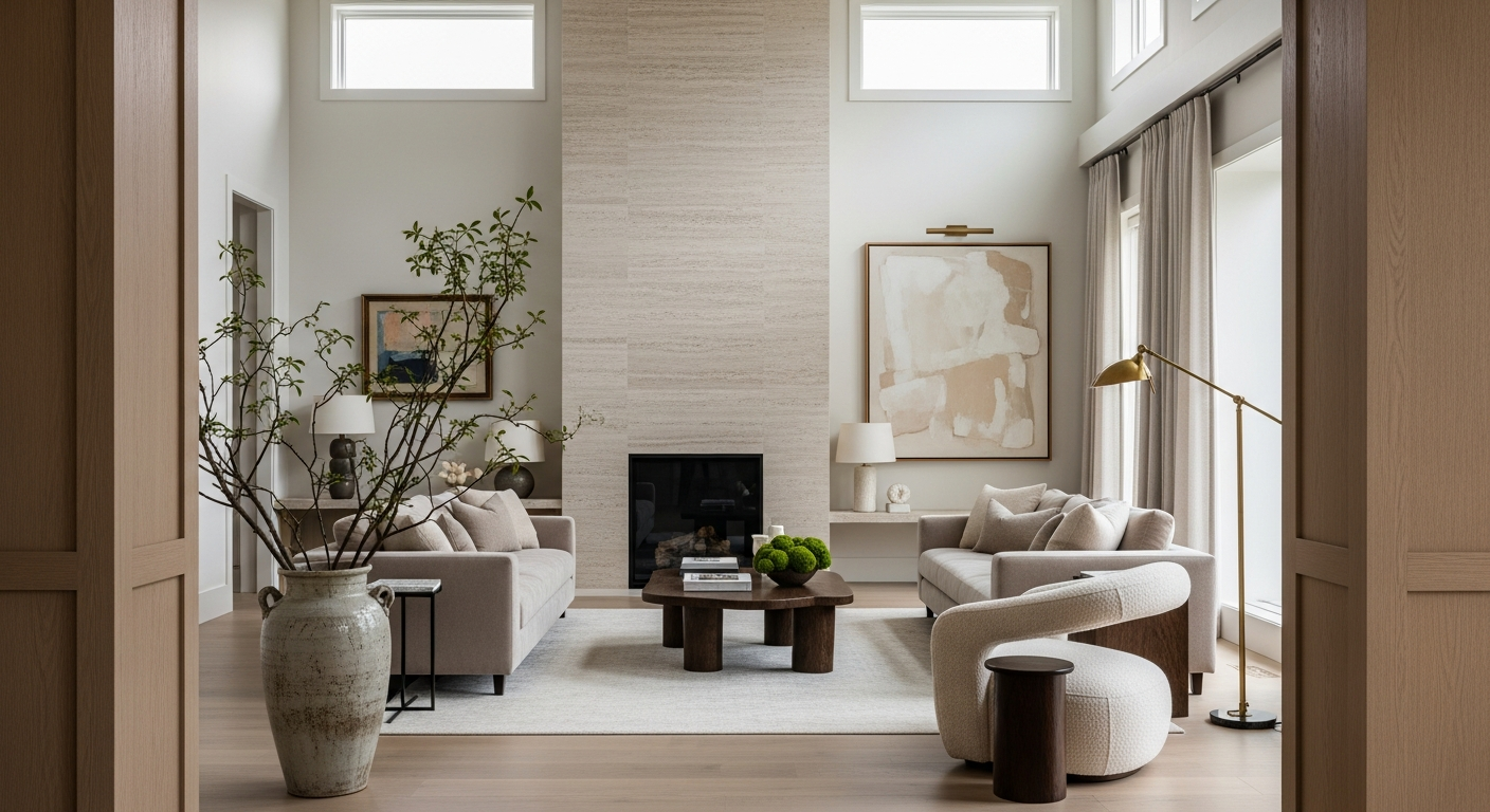 Luxury formal living room interior, representative of homes in West Metro Real Estate Guide, Colorado.