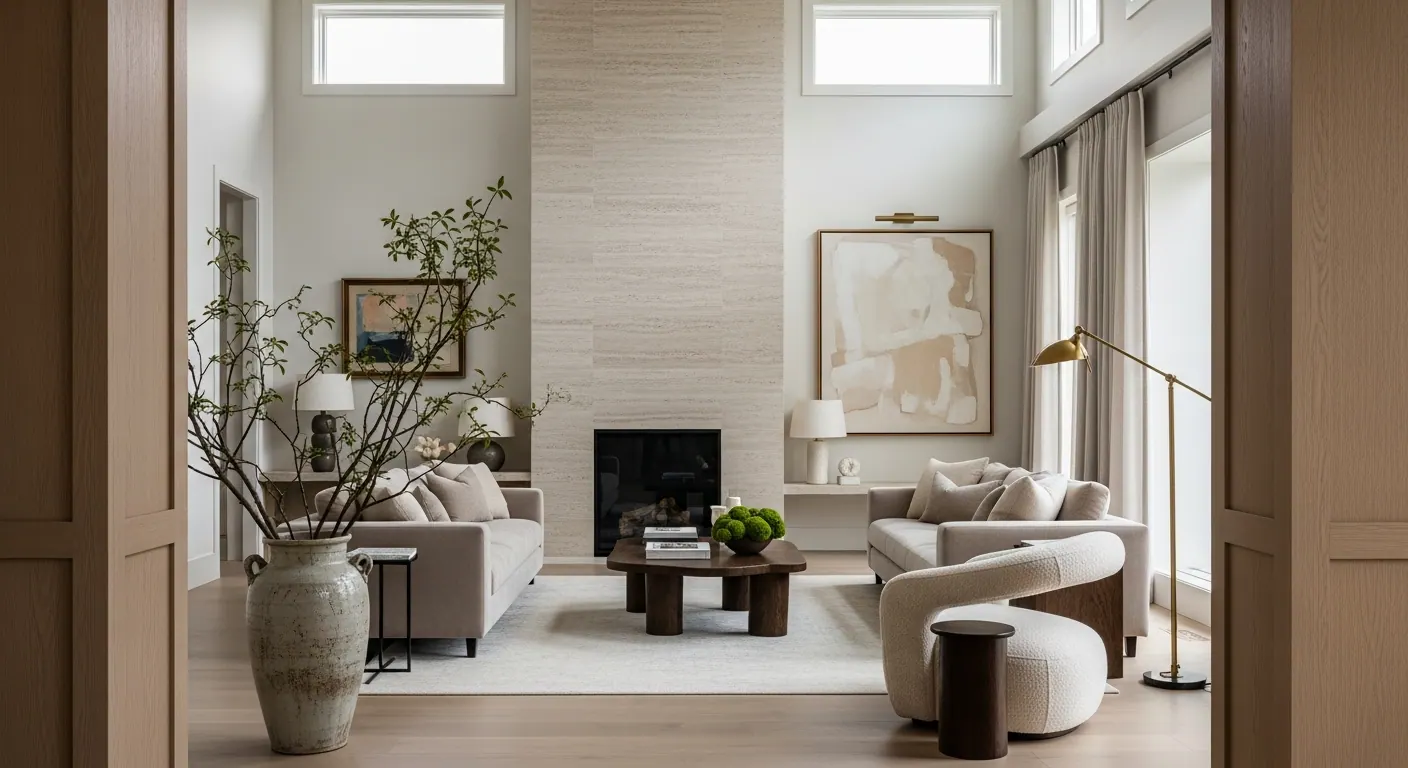 Luxury formal living room interior, representative of homes in West Metro Real Estate Guide, Colorado.