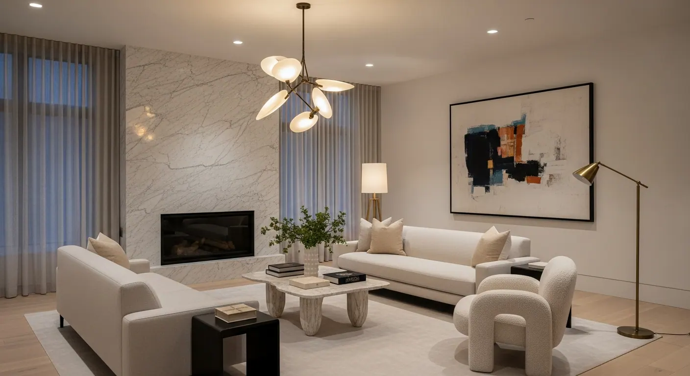 Luxury formal living room interior, representative of homes in Westminster, Colorado.