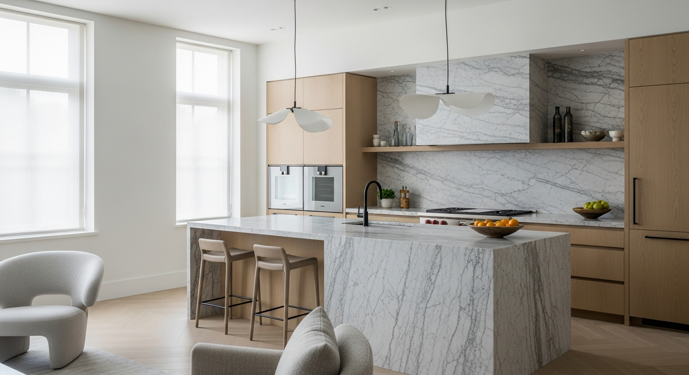 Luxury modern chef's kitchen interior, representative of homes in Idaho Springs, Colorado.