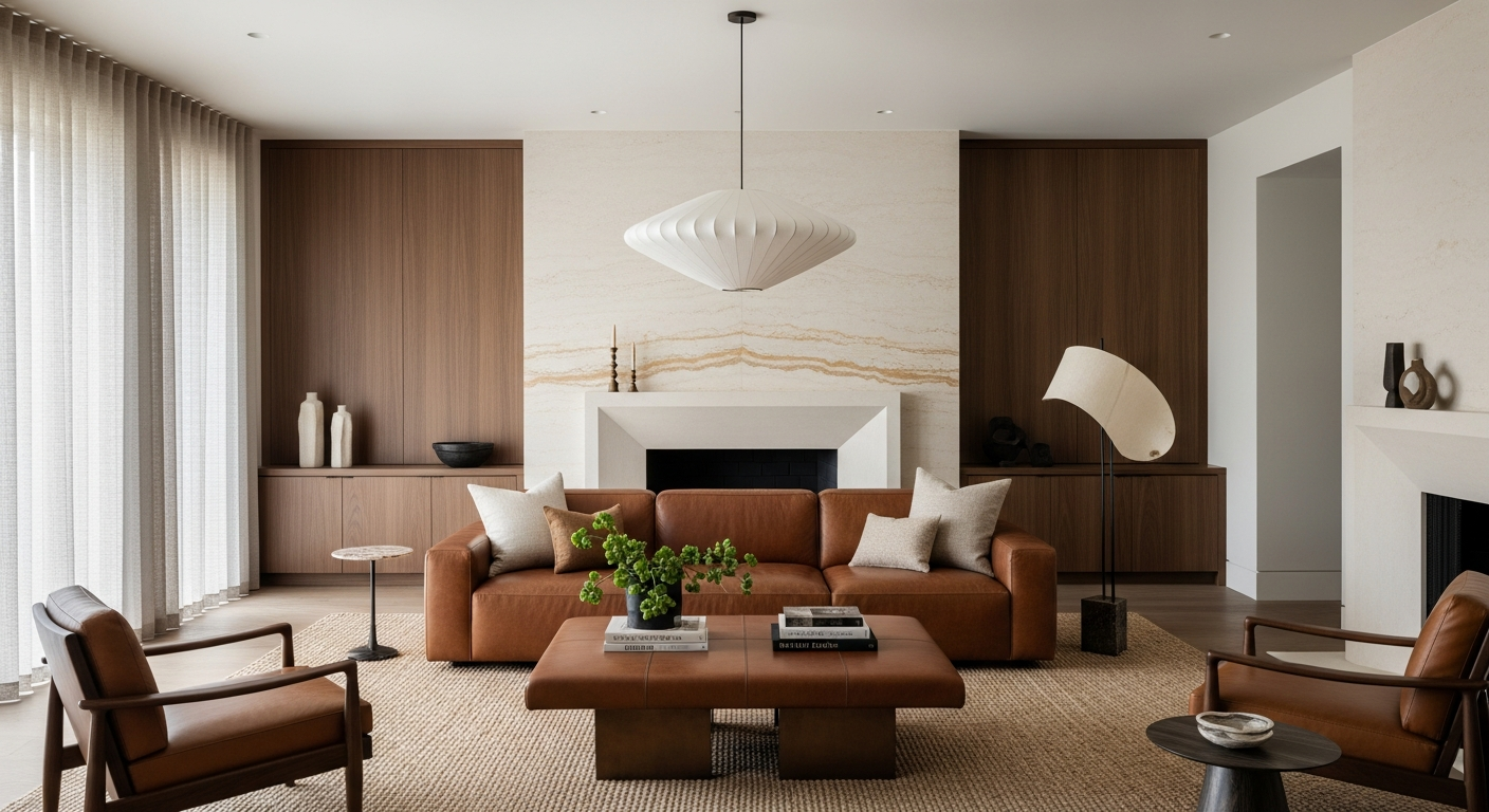 Luxury family room interior, representative of homes in St. Mary’s Glacier Area, Colorado.